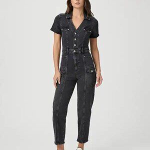Paige Alexis Short Sleeve Jumpsuit in Dark Asphalt NWT $349